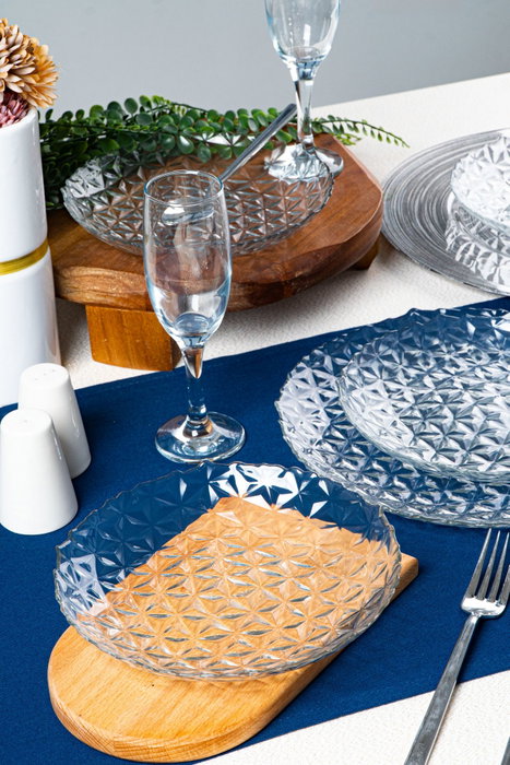 Hermia Set de Servir Pasteles Prizma 7 de Vidrio Transparente de 7 Piezas Hermia Set de Servir Pasteles Prizma 7 de Vidrio Transparente de 7 Piezas